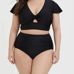 Torrid Black Tie Swim Top